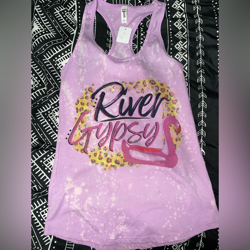 Super cute “River Gypsy” bleached tank